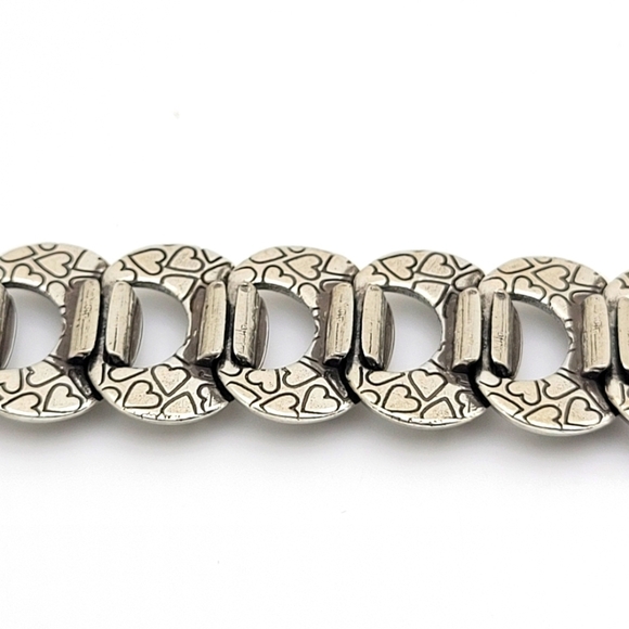 BRIGHTON LAUREL WREATH SILVER PLATE BRACELET OVAL LEAF LINK TOGGLE 7.5" - Picture 4 of 7